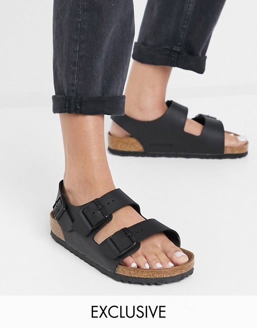 Birkenstock Exclusive Milano sandals in vegan black | ASOS