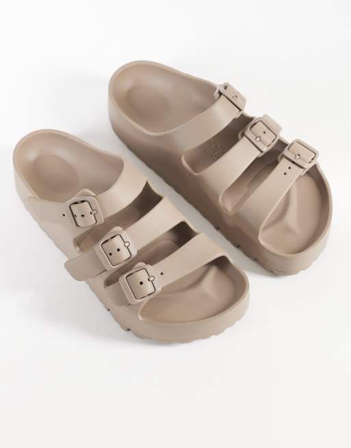 Birkenstock – Florida Flex – Brungrå platåsandaler i EVA-material, 3 av 4