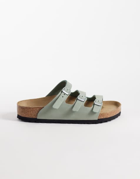 Birkenstock – Florida – Ledersandalen in reinem Salbeigrün - view 1
