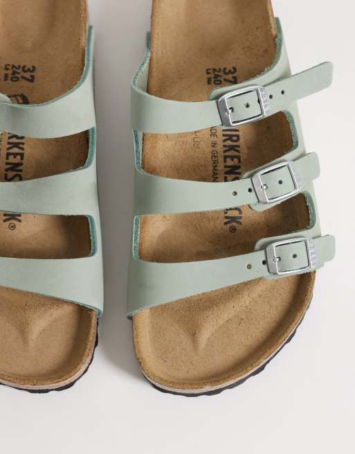 Birkenstock – Florida – Salviagröna sandaler i läder, 2 av 4