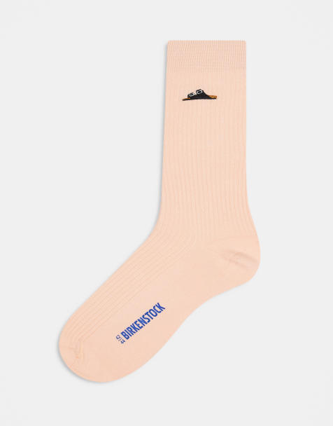 Birkenstock – Gerippte Unisex-Socken aus Baumwolle in Hellrosé - view 1