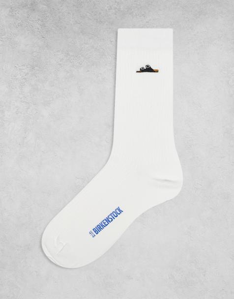 Birkenstock – Gerippte Unisex-Socken aus Baumwolle in Weiß - view 1