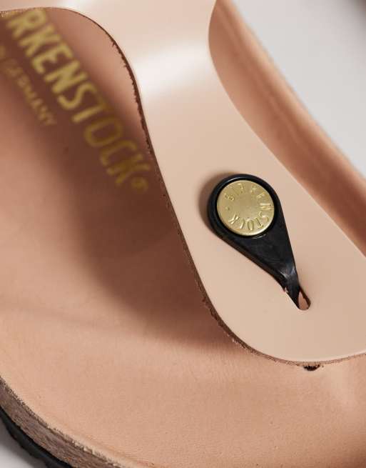 Birkenstock - Gizeh - Beige skinnende sandaler, 2 af 4