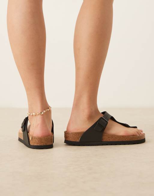 Birkenstock – Gizeh – Birko-Flor – Svarta sandaler med tårem, 4 av 4