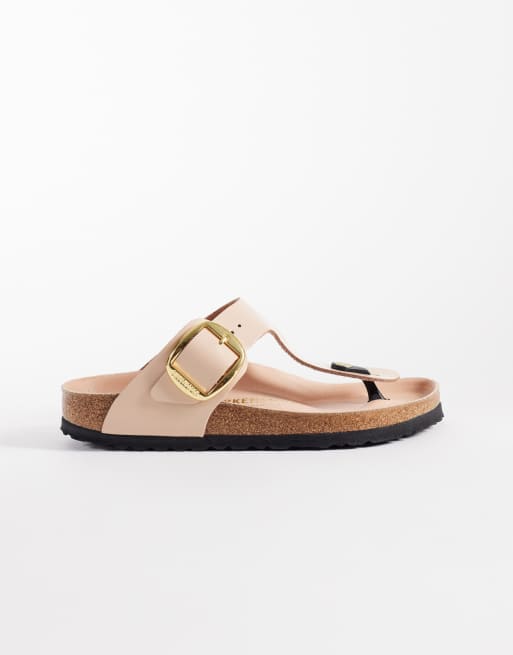 Birkenstock – Gizeh – Błyszczące buty w kolorze beżowym, 3 z 4