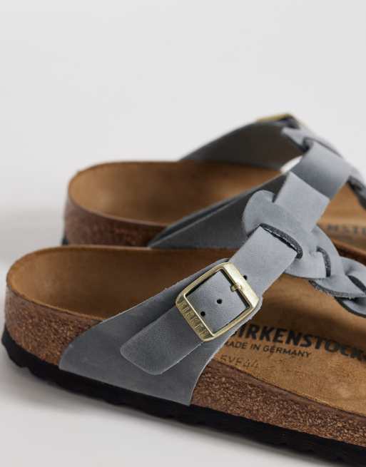 Birkenstock – Gizeh – Grå, flätade sandaler i oljat läder, 2 av 4