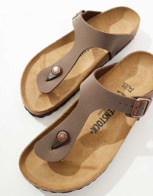 Birkenstock – Gizeh – Jasnobrązowe sandały z materiału Birko-Flor, 3 z 4