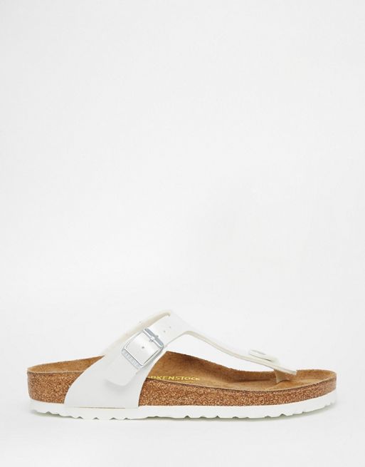 Birkenstock | Birkenstock Gizeh Pearl White Regular Fit Flat Sandals