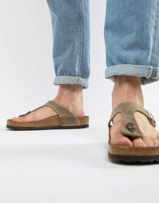 Birkenstock – Gizeh – Sandalen aus geöltem Leder in Braun, 2 von 4
