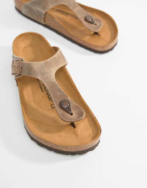 Birkenstock – Gizeh – Sandalen aus geöltem Leder in Braun, 3 von 4