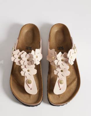 Gizeh - Sandalen in Hellrosé mit Blumenapplikation-Rosa Rosa 39