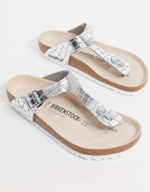 Birkenstock cheap gizeh zilver