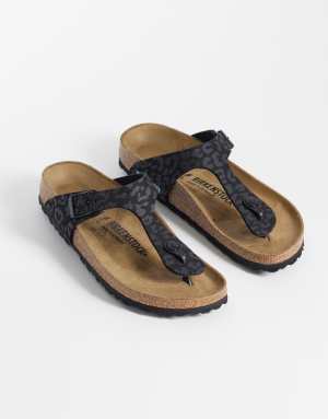 Birkenstock Gizeh sandals in black leopard