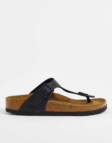 Birkenstock – Gizeh – Schwarze Sandalen mit Zehensteg
