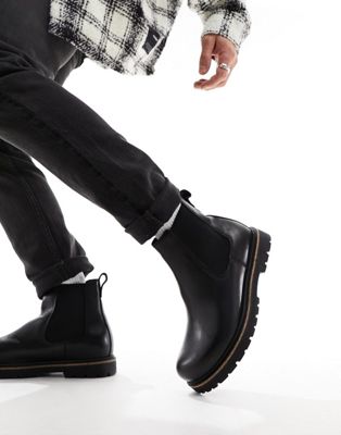 Birkenstock Highwood chelsea boots in black leather - ASOS Price Checker