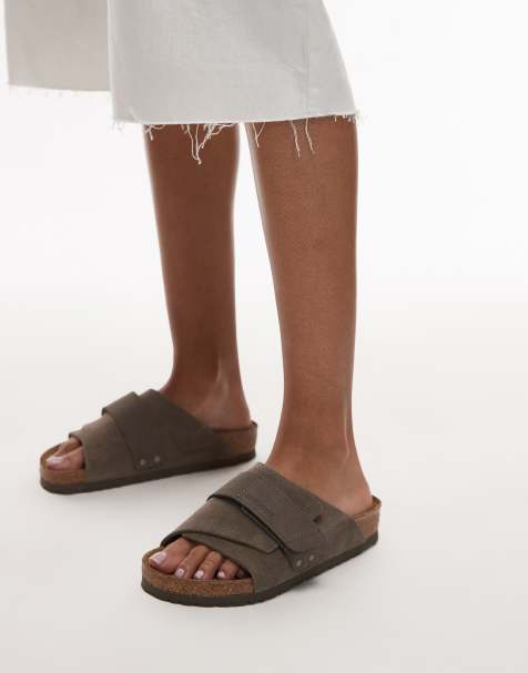 Birkenstock – Kyoto – Grå sandaler i mocka och läder - view 1