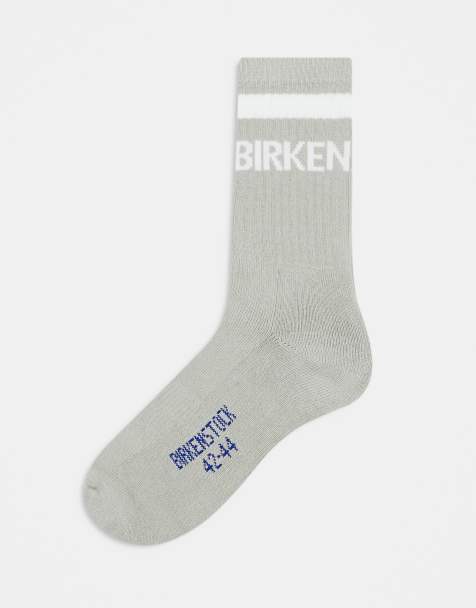 Birkenstock – Ljusgrå bomullsstrumpor i unisex-modell med rand - view 1