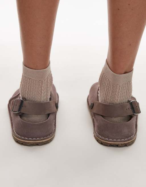 Birkenstock - Lutry - Scarpe in camoscio viola slavato, 3 di 4
