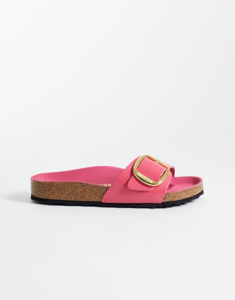 Birkenstock – Madrid Big Buckle – Lackleder-Sandalen in Fuchsia Tulip - view 1
