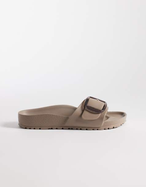 Birkenstock – Madrid – Brązowoszare klapki z pianki EVA z klamrami - view 1