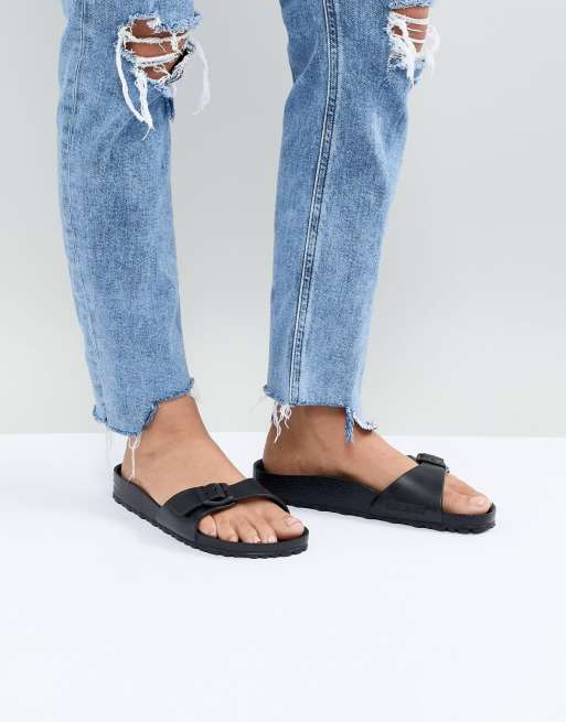 Conciërge afgewerkt Vleugels Birkenstock - Madrid Eva - Zwarte platte schoenen | ASOS