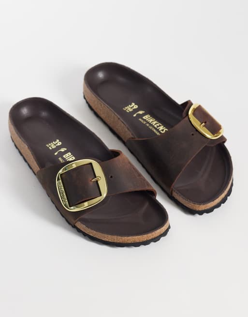 Birkenstock Madrid sandales à grosse boucle en marron habana, 2 de 4
