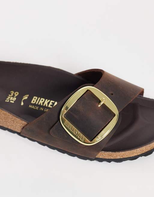 Birkenstock Madrid sandales à grosse boucle en marron habana, 4 de 4