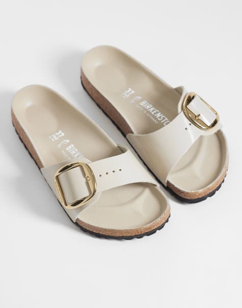 Birkenstock - Madrid - Sandali in pelle verniciata color ostrica con fibbia grande - view 1