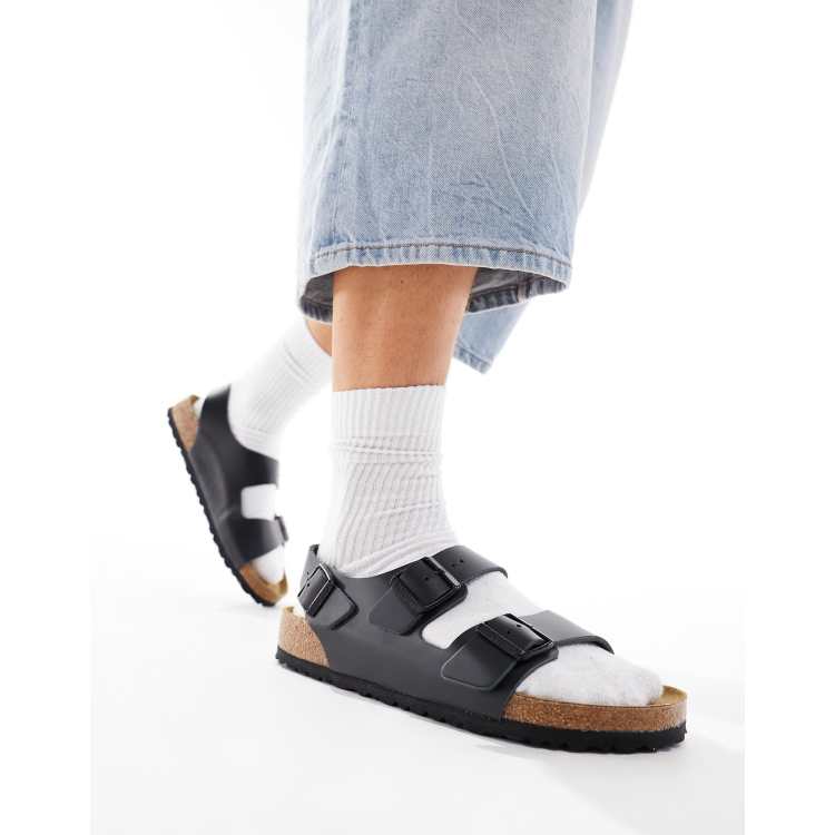Birkenstock Milano birko flor sandals in black ASOS