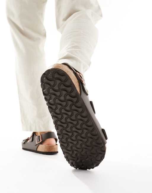 Birkenstock Milano birko-flor sandals in brown | ASOS