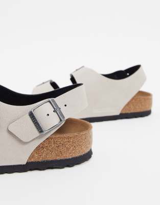 birkenstock exclusive milano sandals in vegan stone