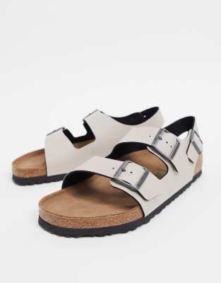 birkenstock exclusive milano sandals in vegan stone