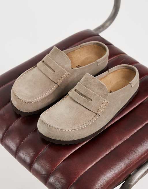 Birkenstock - mocasines Naples de ante en color topo, 2 de 4