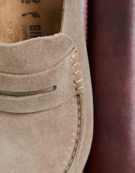 Birkenstock Naples loafers i ruskind i taupe, 3 af 4