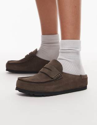 Birkenstock - Naples - Mocassins étroits en daim - Gris béton