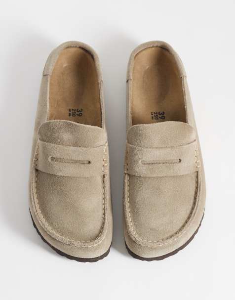 Birkenstock Naples sabots en daim taupe - view 1