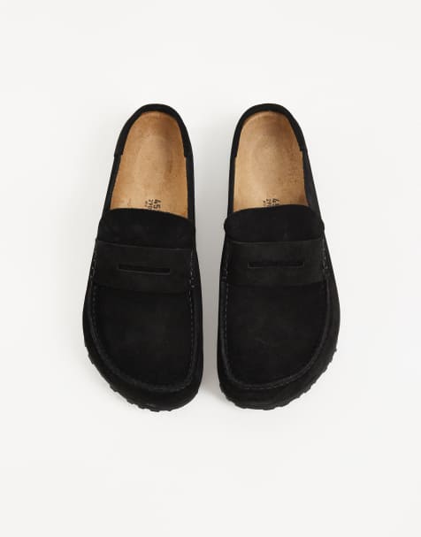 Birkenstock – Naples – Wildleder-Loafer in Schwarz mit Wickeldesign - view 1