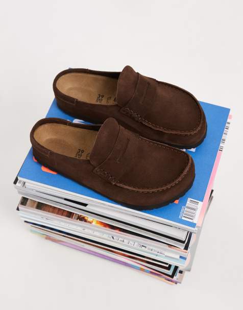 Birkenstock – Naples Wrapped – Brązowe zamszowe loafersy - view 1