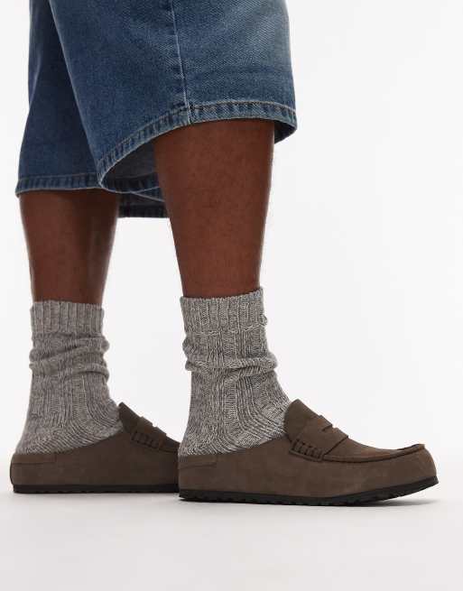 Birkenstock Naples wrapped loafer in concrete grey suede