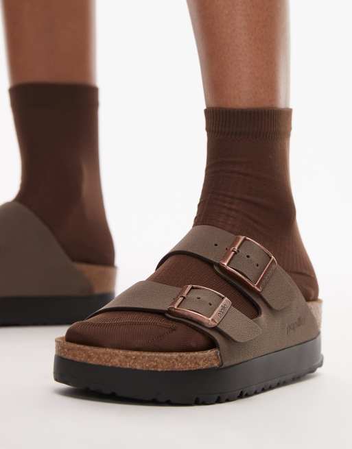 Birkenstock - Papillio Arizona Flex - Mokkafarvede sandaler med plateausål, 3 af 4