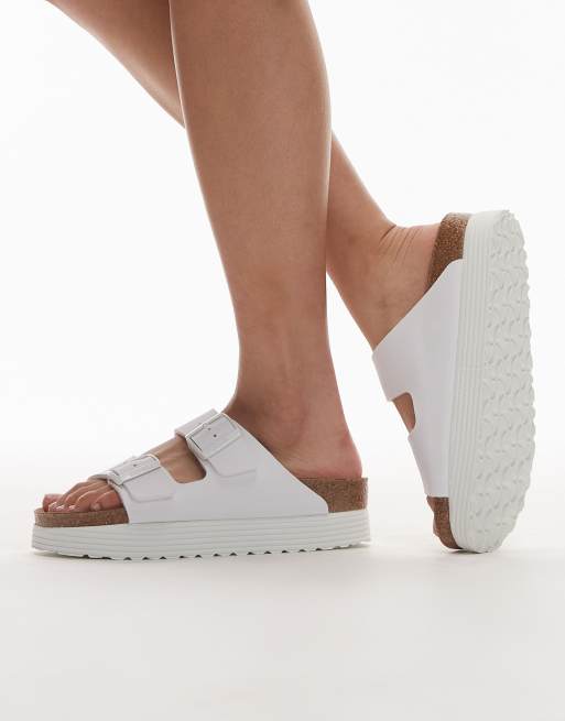 Birkenstock Papillio Arizona flex platform sandal in white
