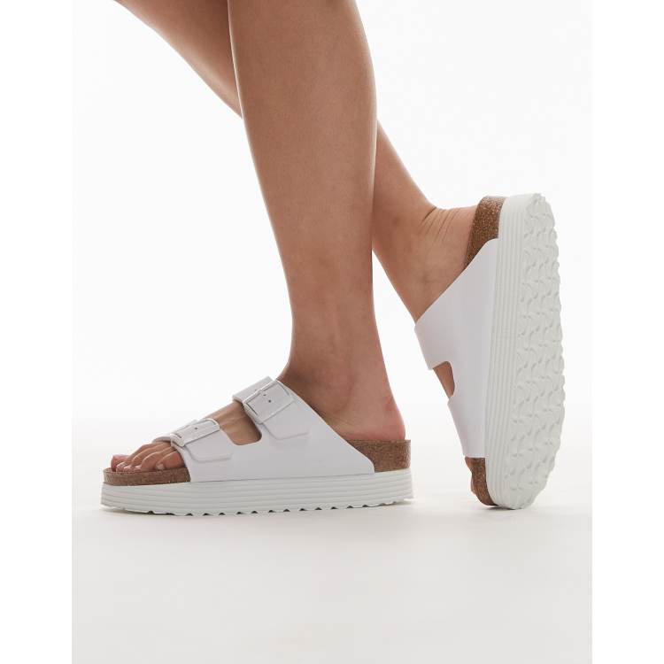 Birkenstock Papillio Arizona flex platform sandal in white ASOS