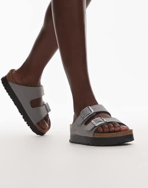 Birkenstock - Papillio Arizona - Flexibele sandalen met plateauzool in grijs - view 1