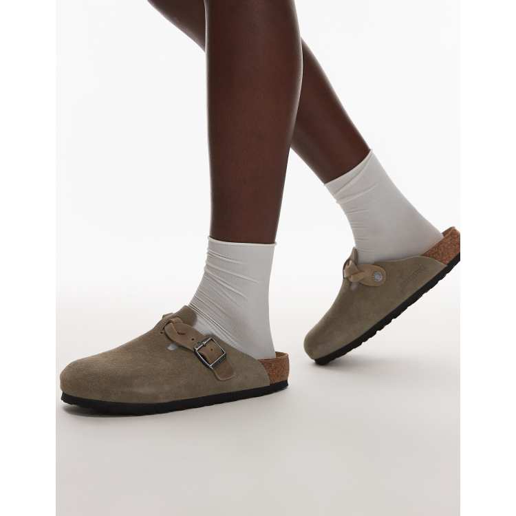 靴 BIRKENSTOCK BOSTON EUR42 27cm Birkenstock – Boston – bazaltowoszare zamszowe chodaki z