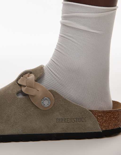Birkenstock Regular Fit – Boston – Brązowoszare zamszowe