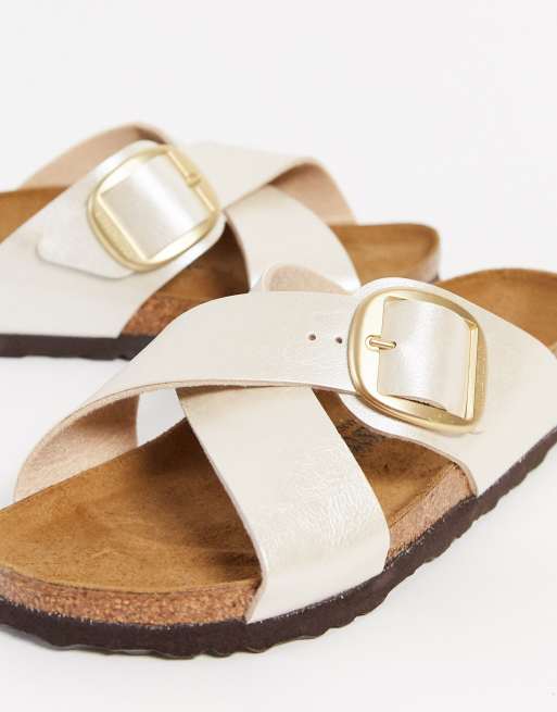 Birkenstock Siena big buckle in pearl white