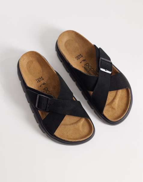Birkenstock – Siena – Klobige Sandalen aus schwarzem Wildleder - view 1