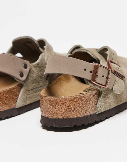 Birkenstock – Tokio – Brungrå tofflor i mocka och unisex-modell, 3 av 4