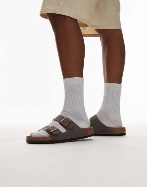 Birkenstock - Uniseks - Arizona birko buk - Sandalen in stone - view 1