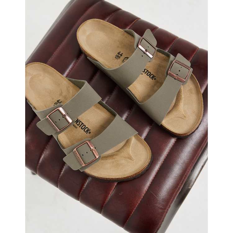 Birkenstock Unisex Arizona Birko-Flor sandal in stone | ASOS display picture 1